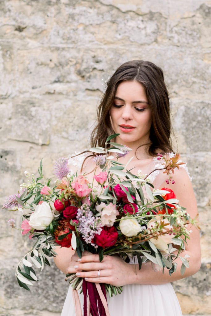 Bruidsvisagie en haarstyling voor styled shoot "AUTUMN ROMANCE" op Chateau Neercanne