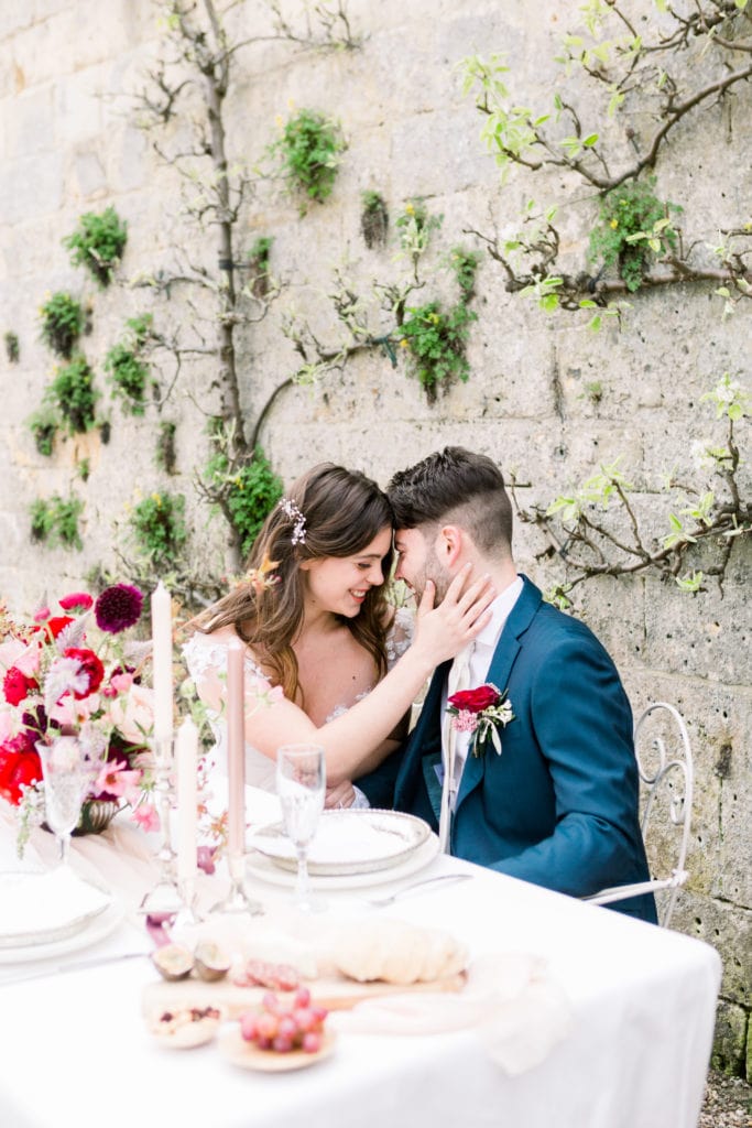 Bruidsvisagie en haarstyling voor styled shoot "AUTUMN ROMANCE" op Chateau Neercanne